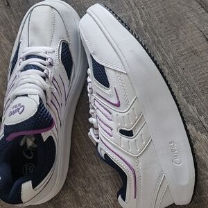 Classic Women's Athletic Shoes - White and Purple